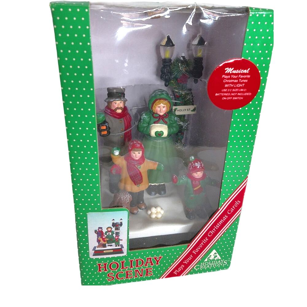 Vintage 1993 Holiday Creations Dickens Carolers Musical Lighted Decor